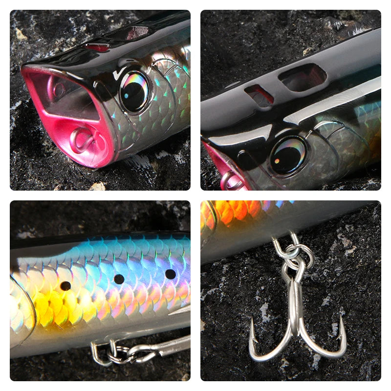 Topwater Popper 8.5-30g floating Rock pop Artificial Hard Baits