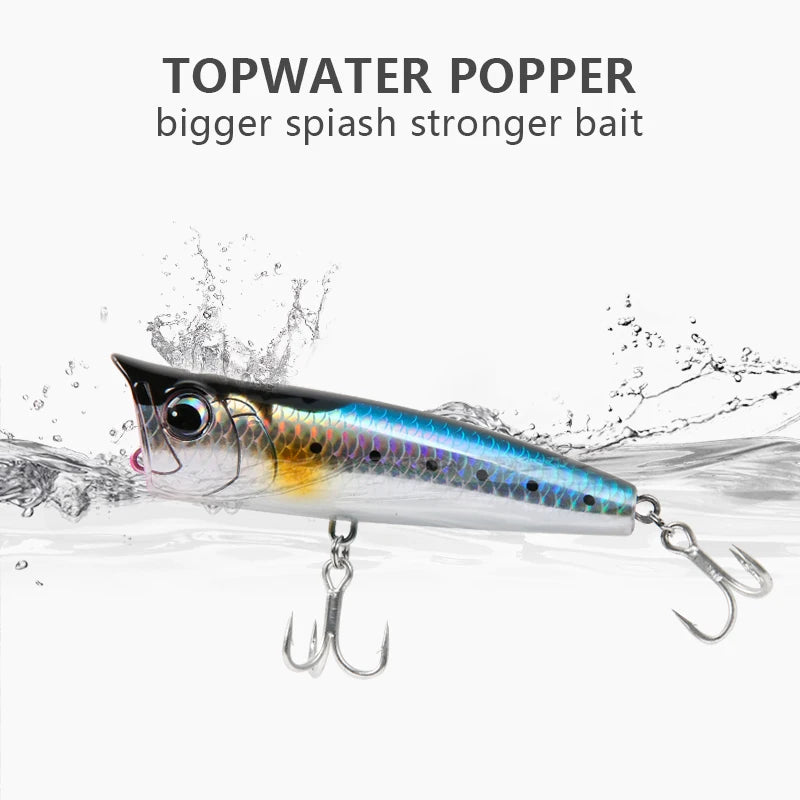 Topwater Popper 8.5-30g floating Rock pop Artificial Hard Baits