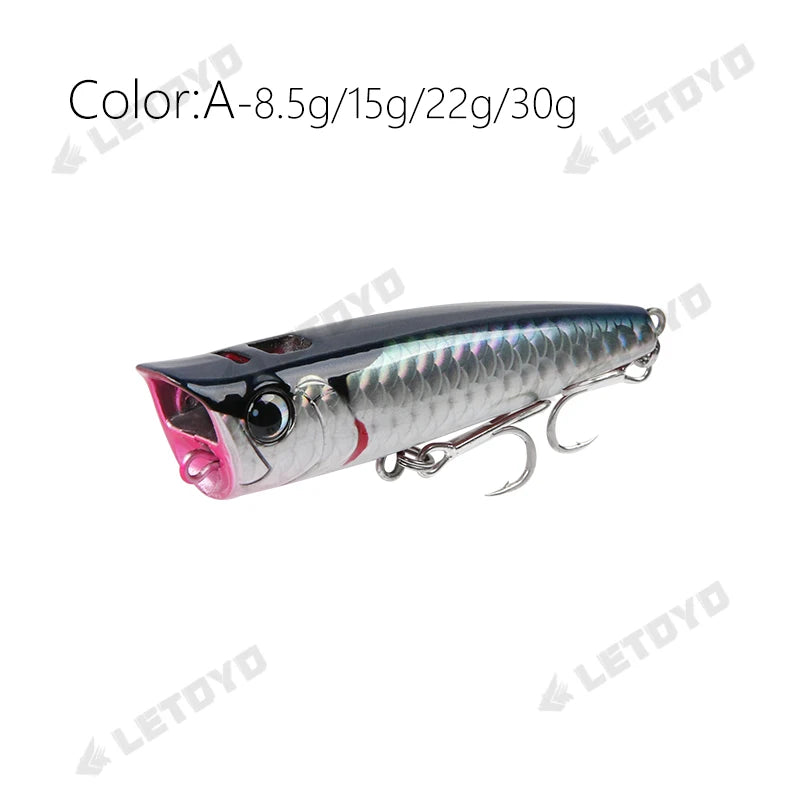 Topwater Popper 8.5-30g floating Rock pop Artificial Hard Baits