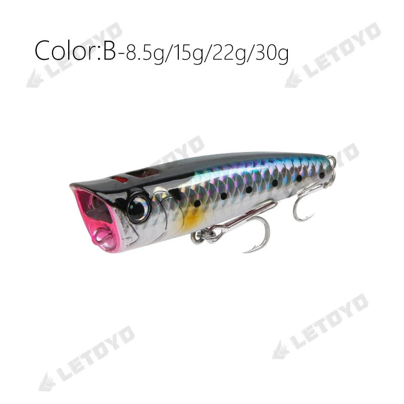 Topwater Popper 8.5-30g floating Rock pop Artificial Hard Baits