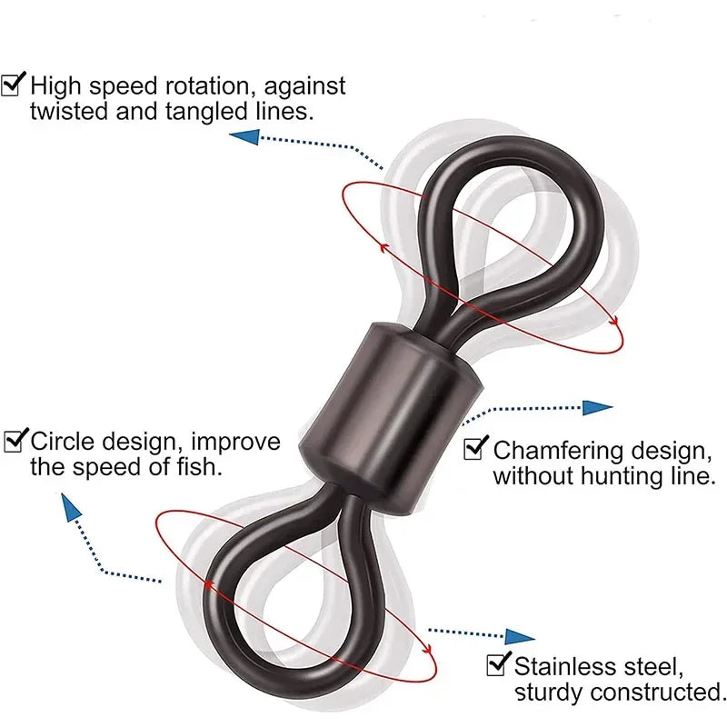 Fishing Swivels Kit Ball Bearing Rolling Swivel