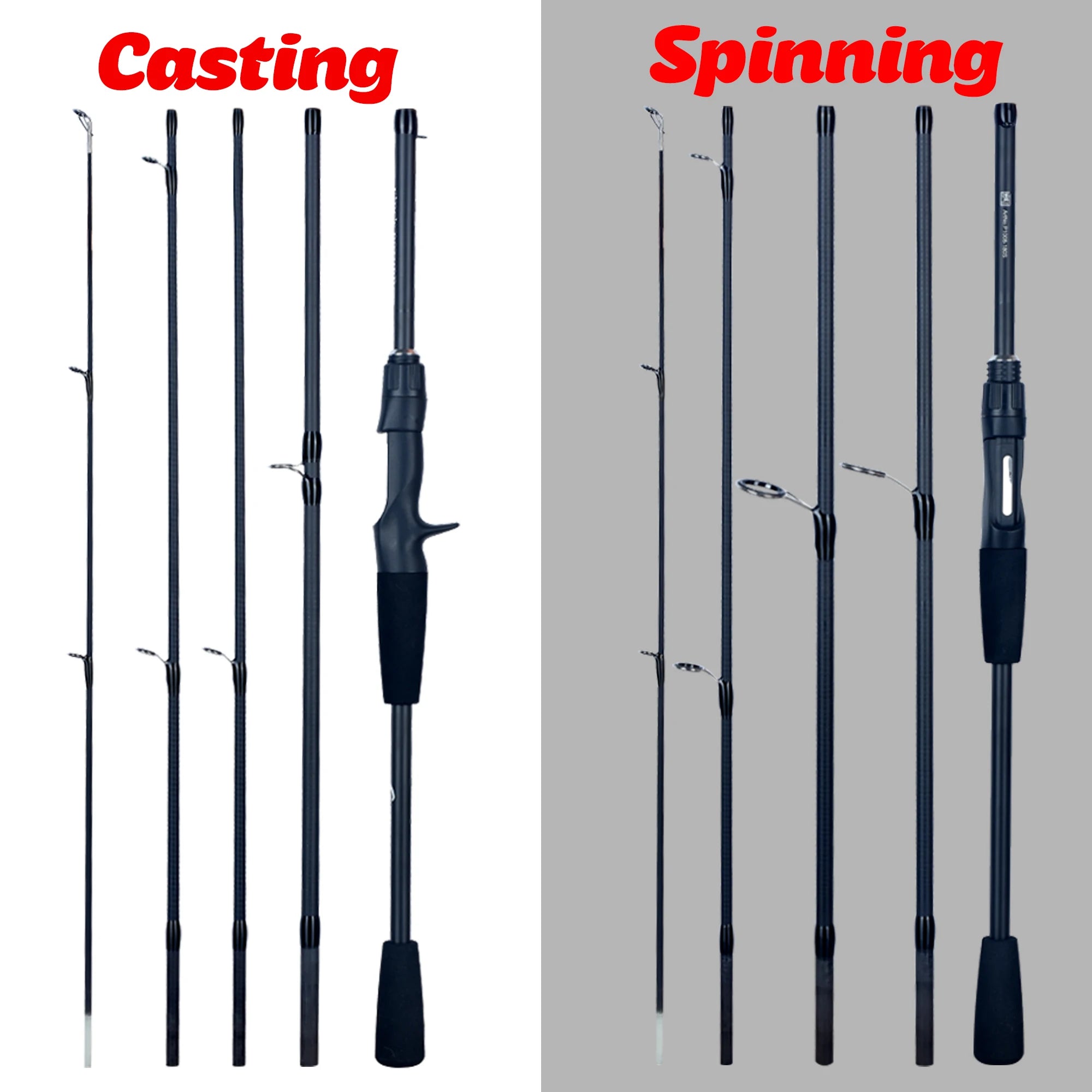 PHISHGER Spinning Baitcasting Travel Carbon Fishing Rods