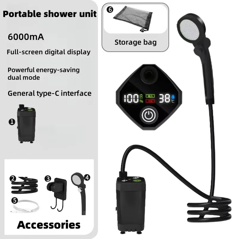 rechargeable Camping Shower pump with Shower Head