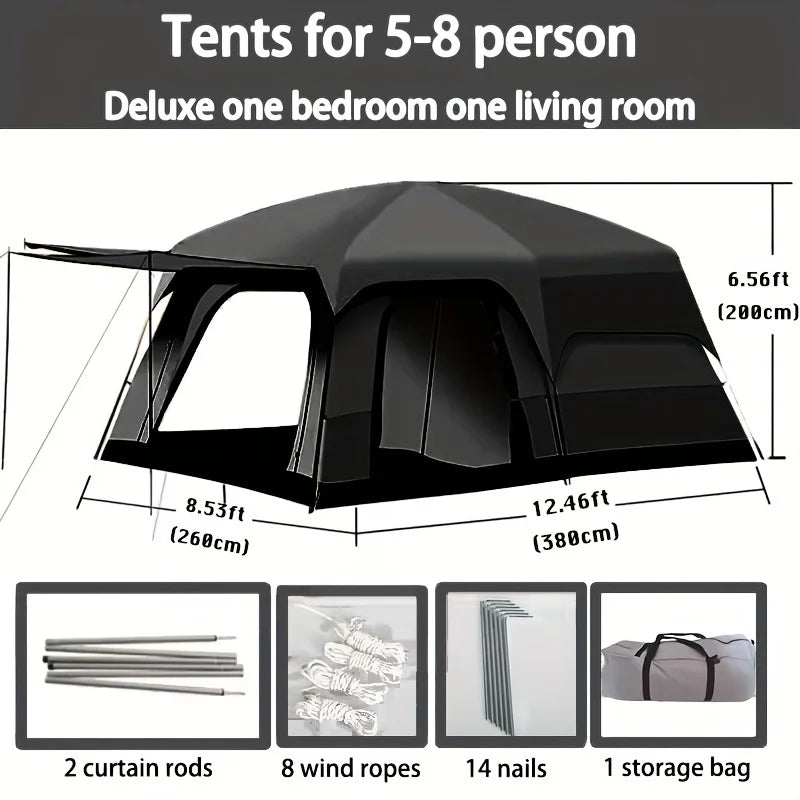 330x210x185cm  2 Room Camping Tent Large Double Layer