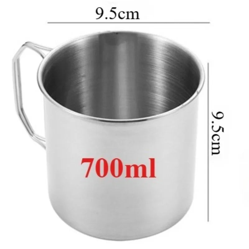 700ml Stainless Steel Cup With Foldable Handle