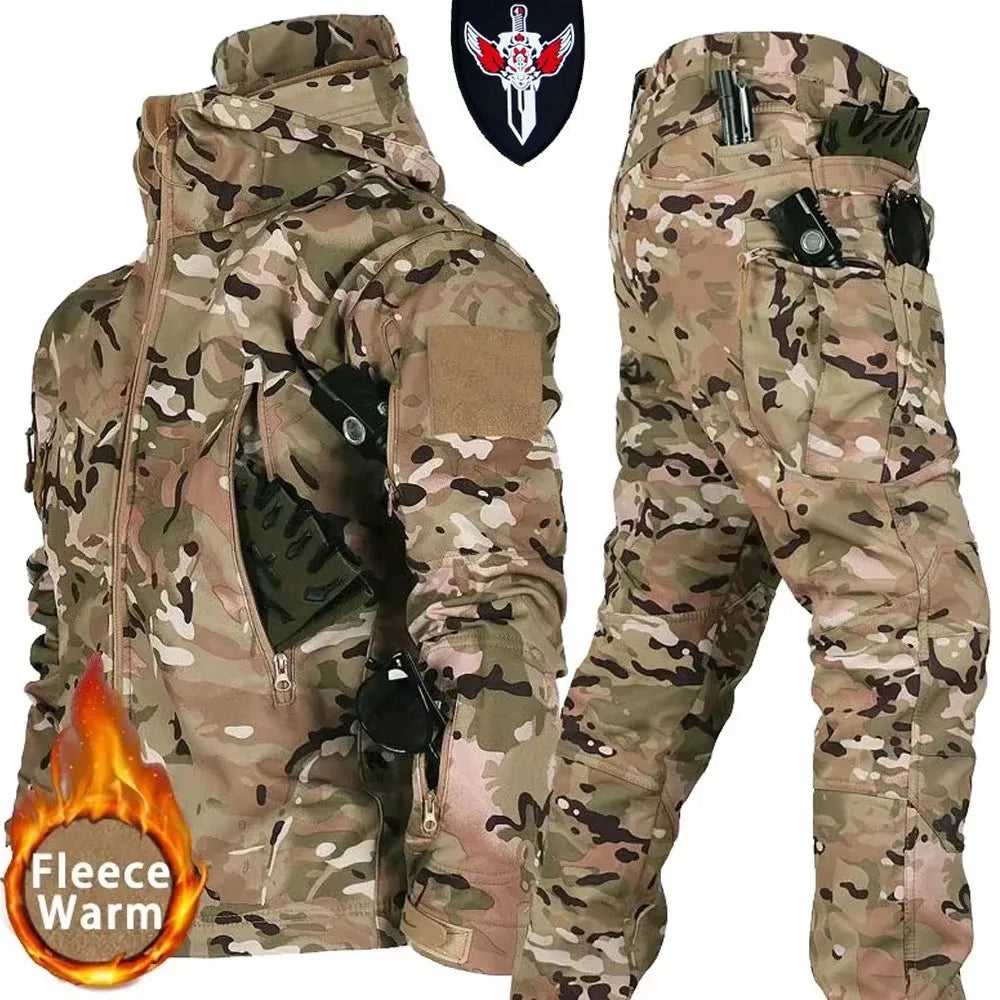 Waterproof Windproof Hooded Jacket and Pants