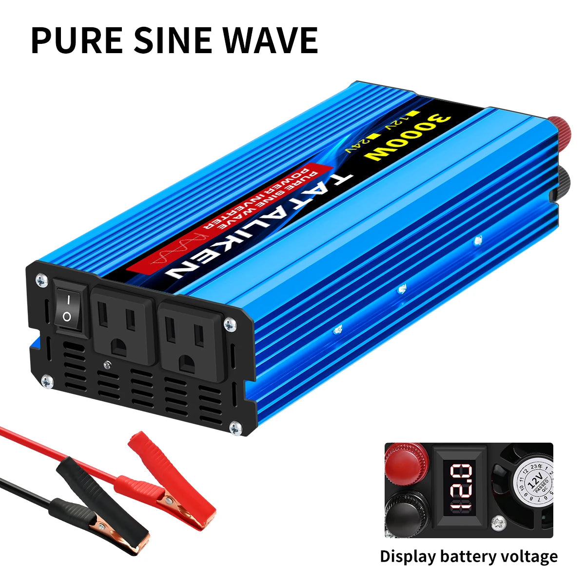 Pure Sine Wave Inverter 12VDC to 110VAC