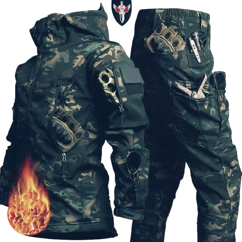 Waterproof Windproof Hooded Jacket and Pants