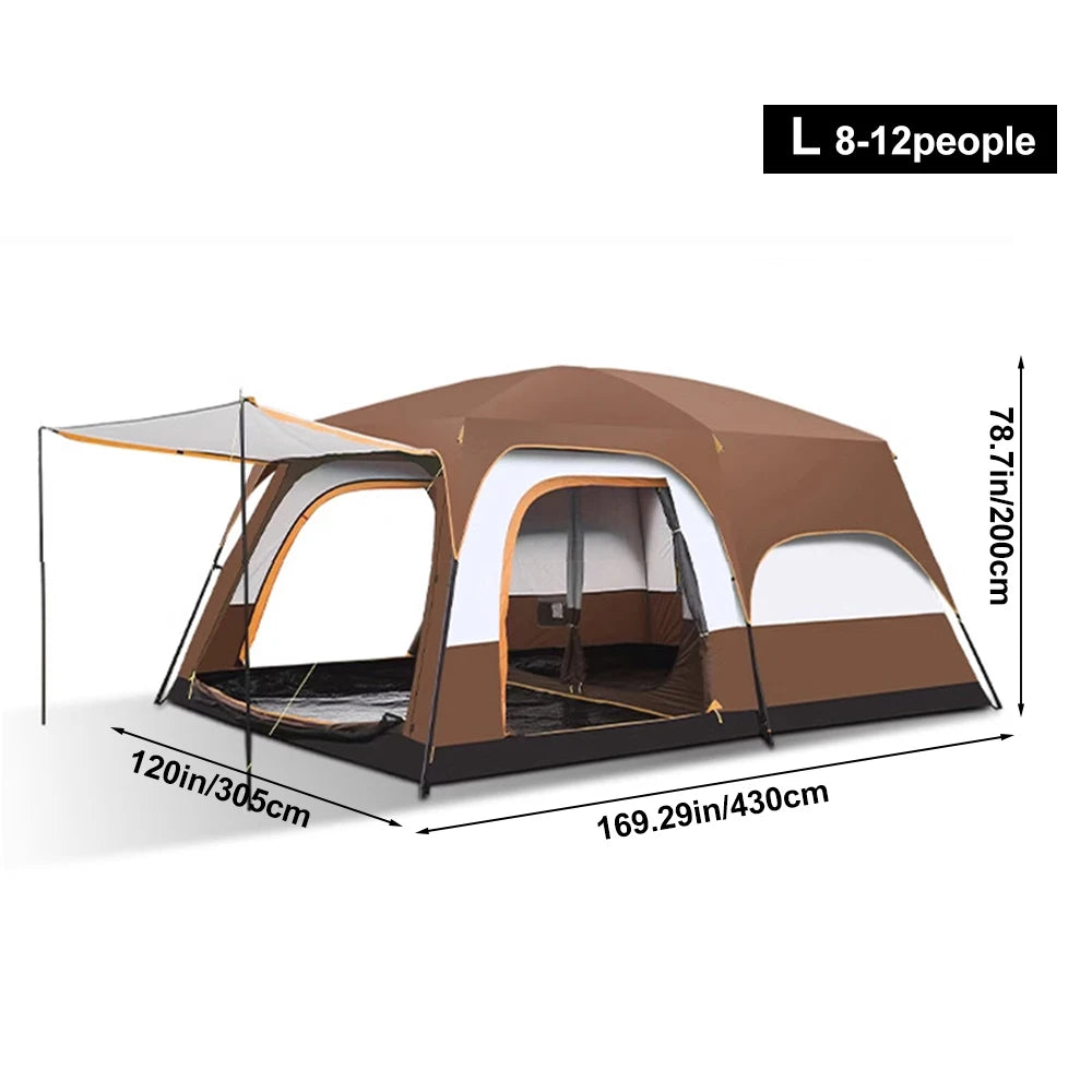 330x210x185cm  2 Room Camping Tent Large Double Layer