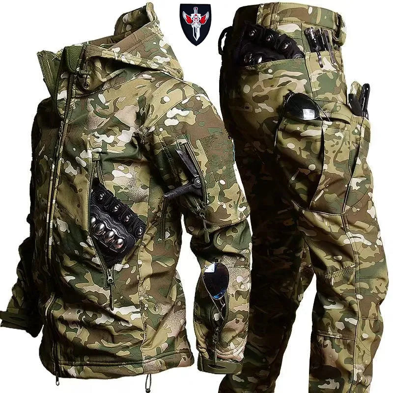 Waterproof Windproof Hooded Jacket and Pants