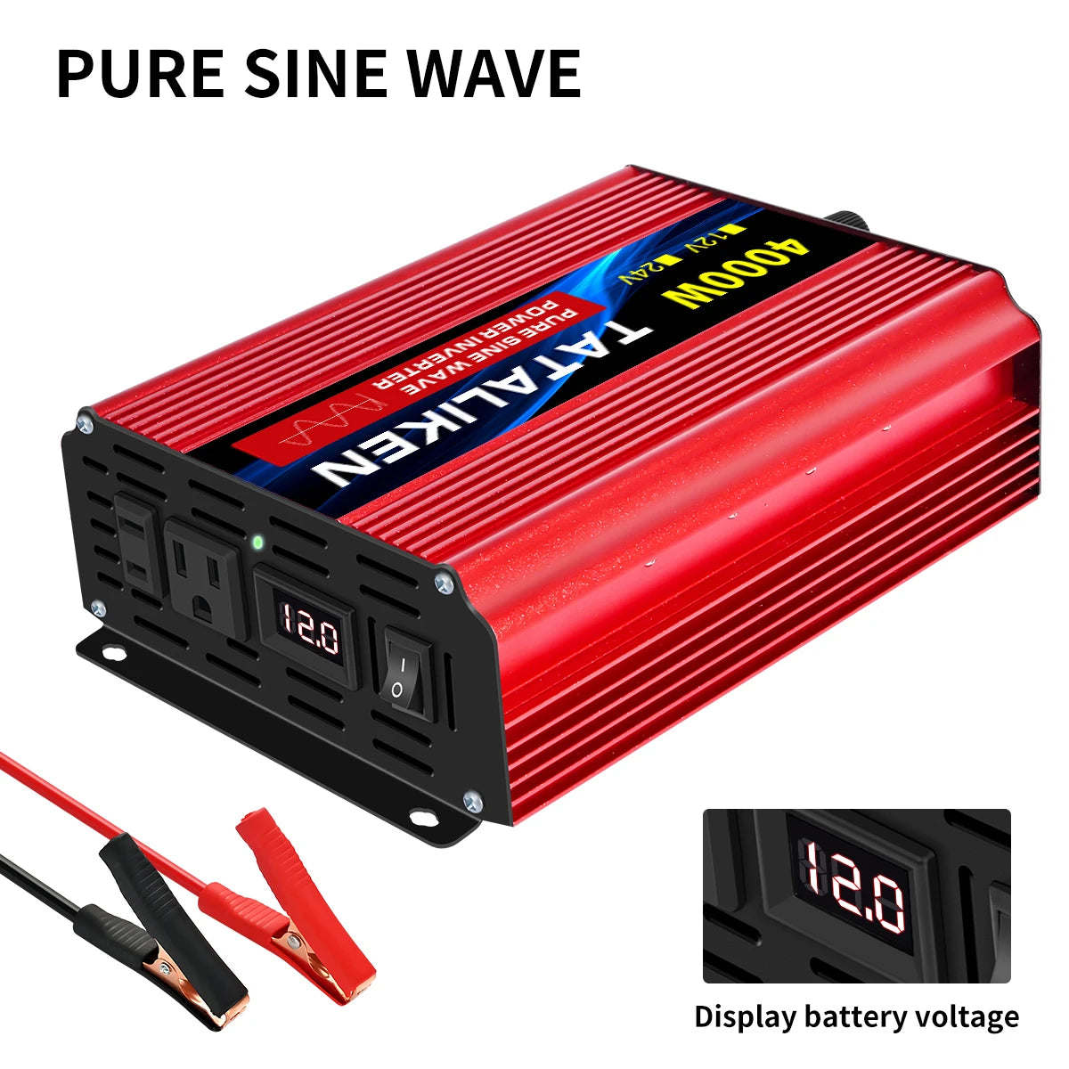 Pure Sine Wave Inverter 12VDC to 110VAC