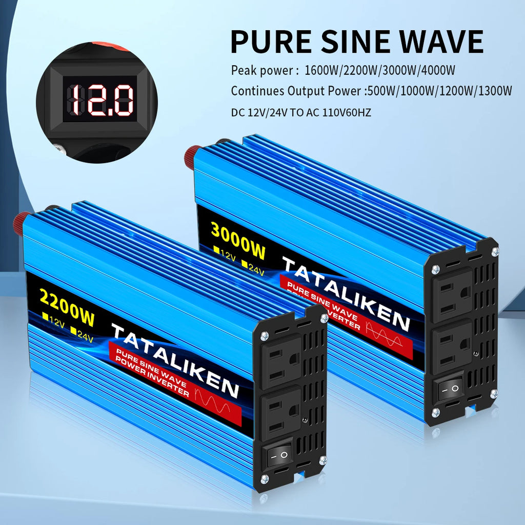 Pure Sine Wave Inverter 12VDC to 110VAC