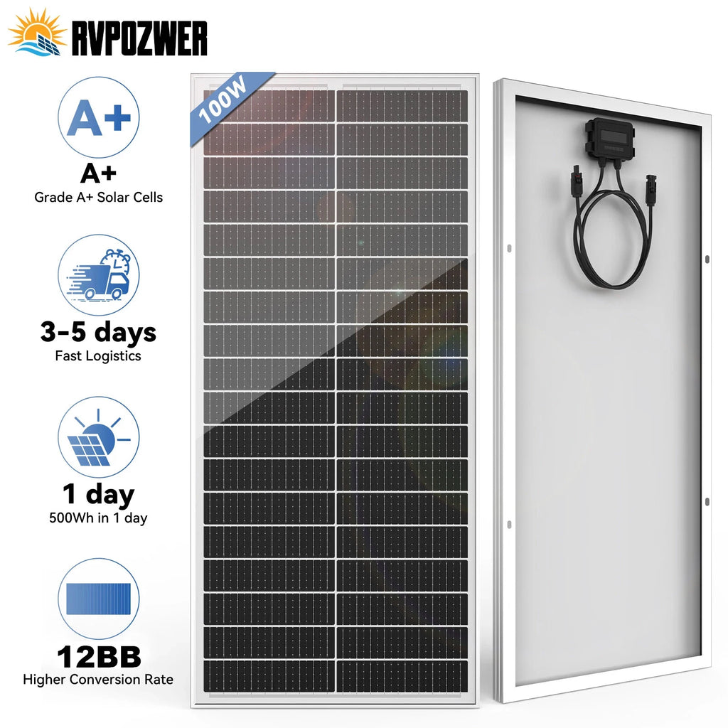 100W 12V Solar Panel 12BB Monocrystalline