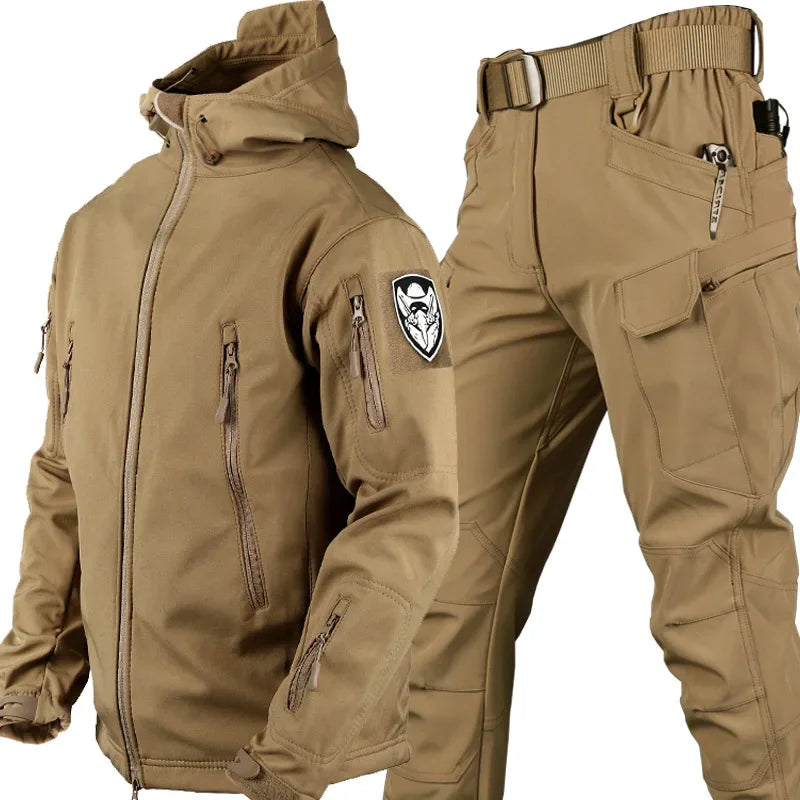 Waterproof Windproof Hooded Jacket and Pants