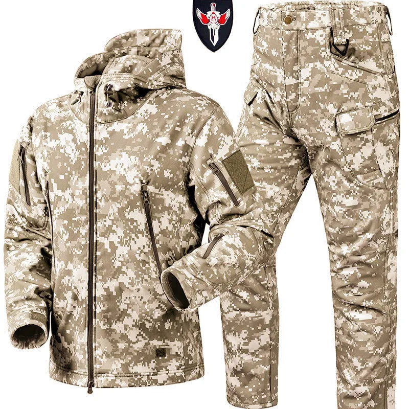 Waterproof Windproof Hooded Jacket and Pants