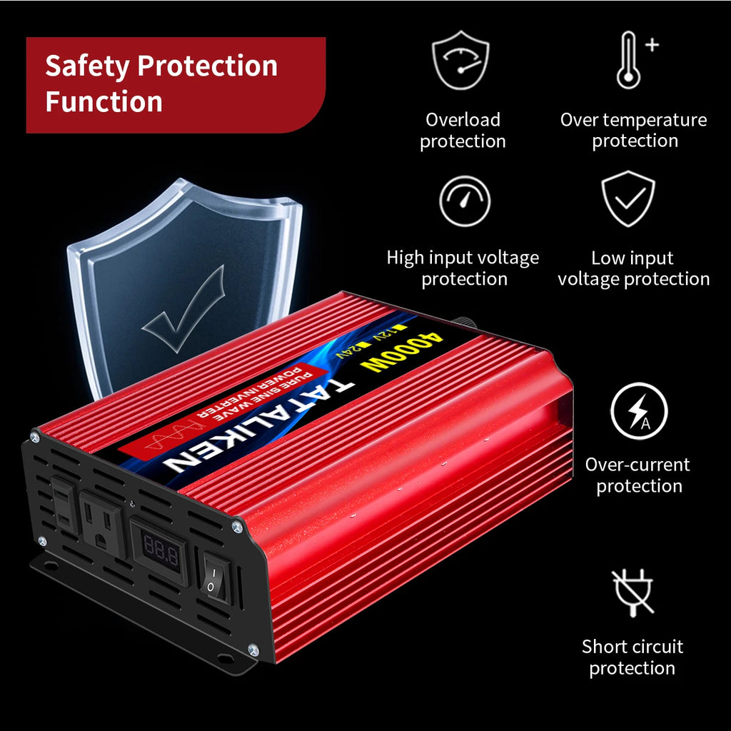 Pure Sine Wave Inverter 12VDC to 110VAC