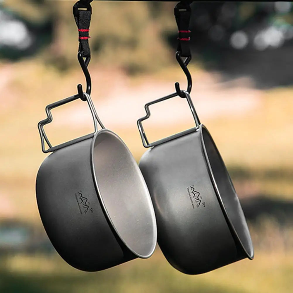 Titanium Camping Pot with Folding Bail Handle