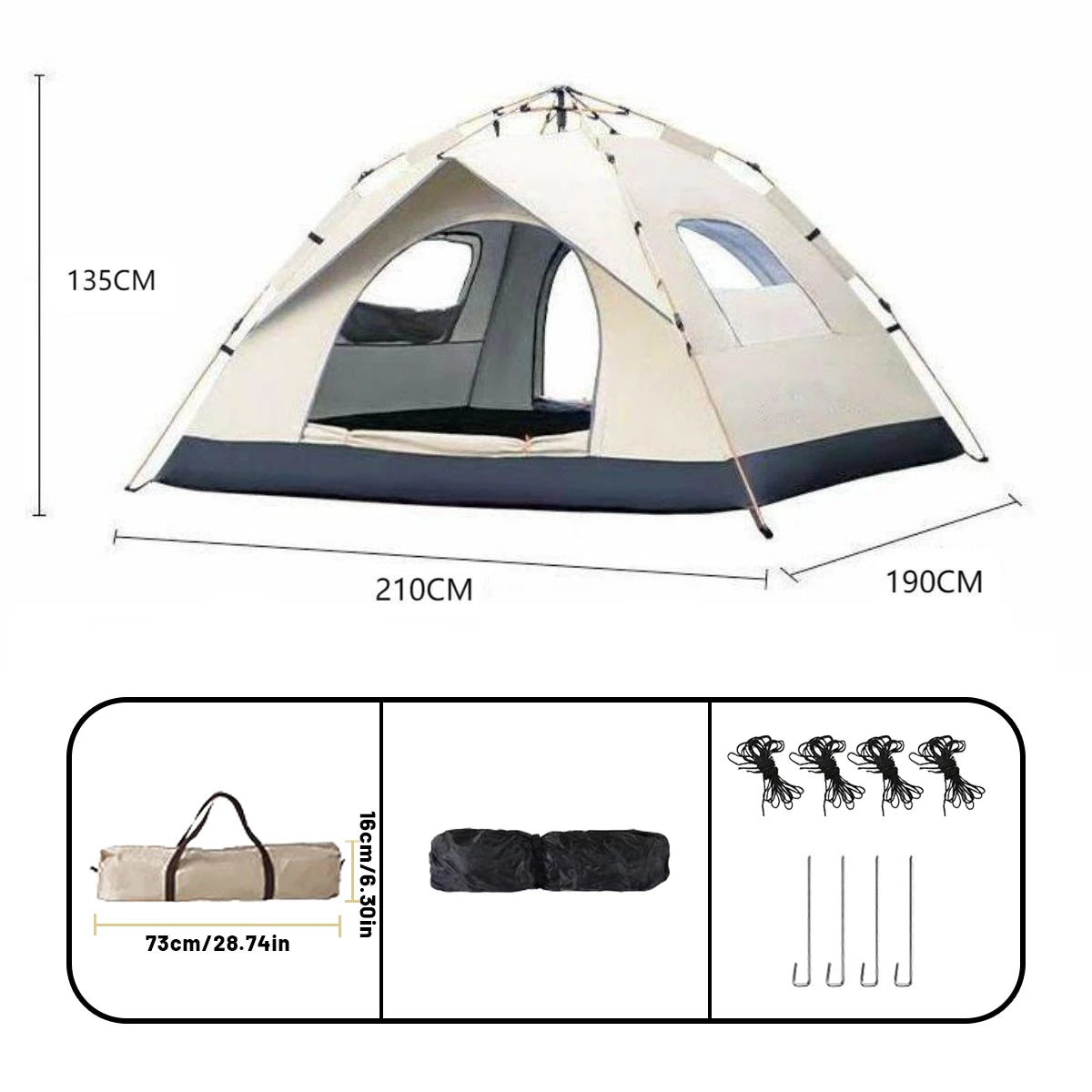 Outdoor Automatic Quick-opening 4 person Tent