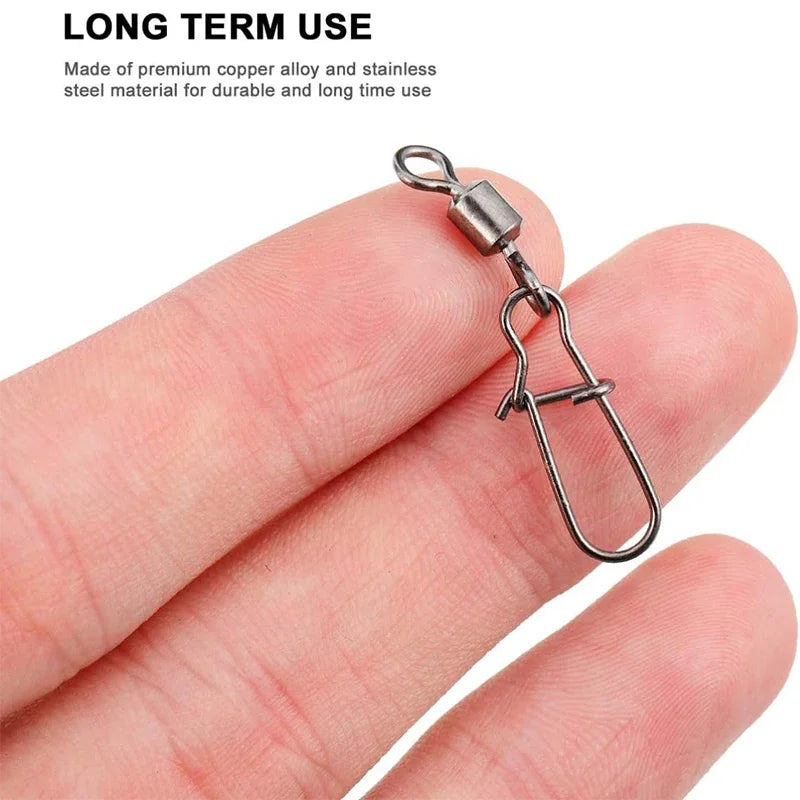 Stainless Steel Fishing Swivel Snaps 4#-12# kits