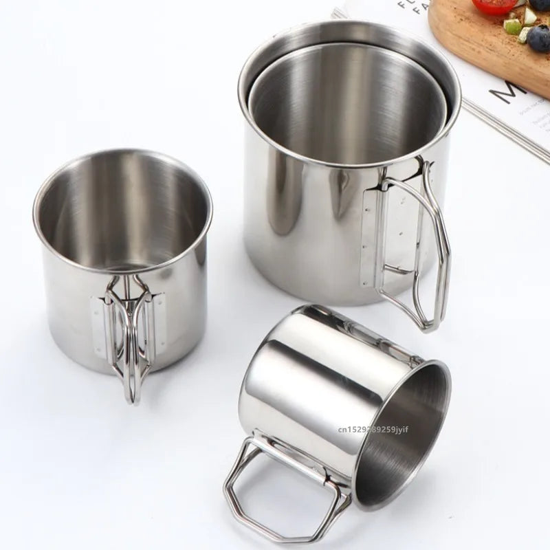 700ml Stainless Steel Cup With Foldable Handle