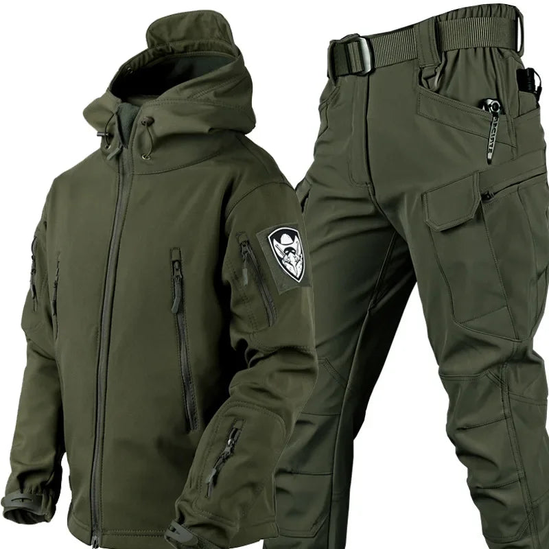 Waterproof Windproof Hooded Jacket and Pants