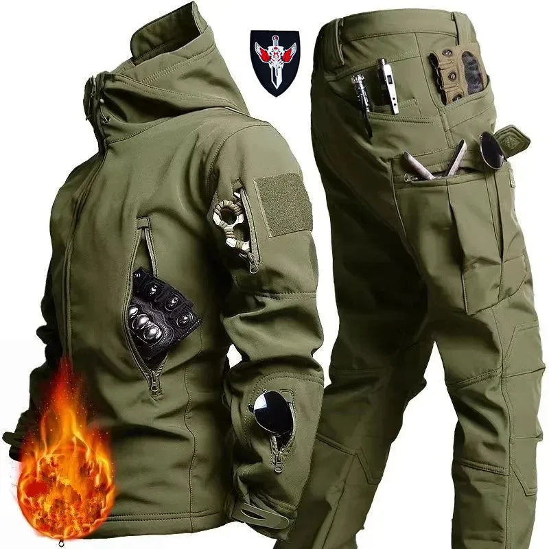 Waterproof Windproof Hooded Jacket and Pants