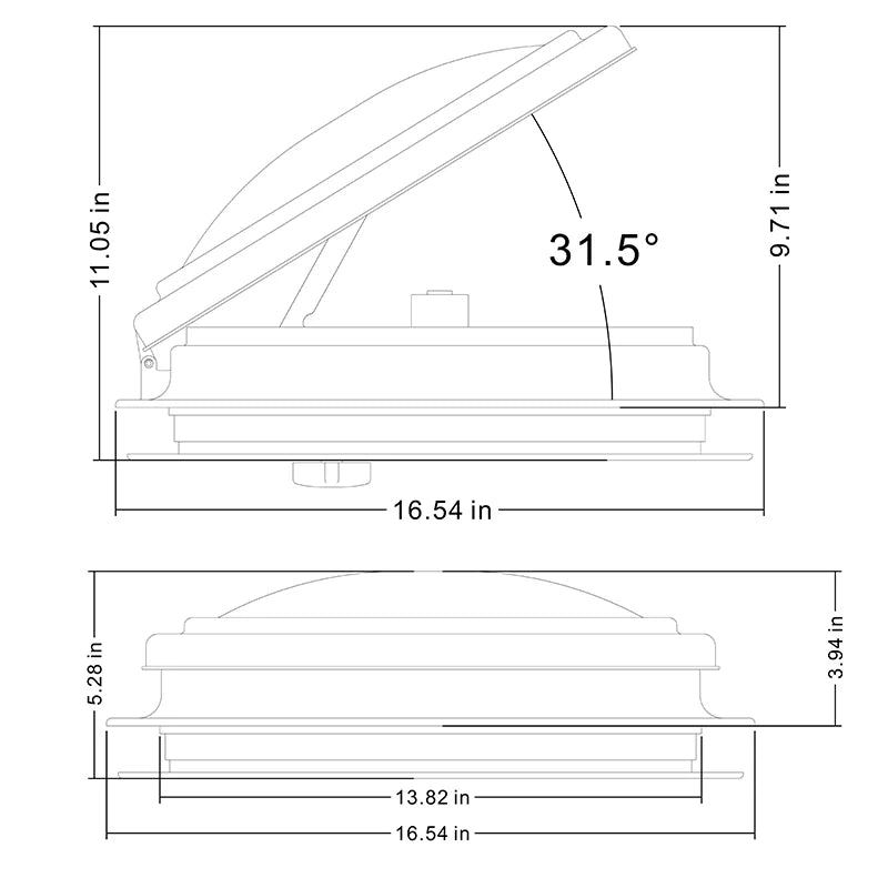 RV 14" X 14" DC12V RV Roof Vent
