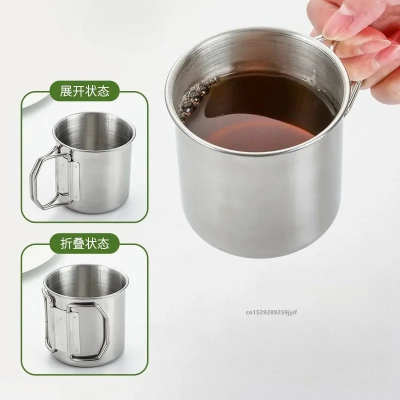 700ml Stainless Steel Cup With Foldable Handle