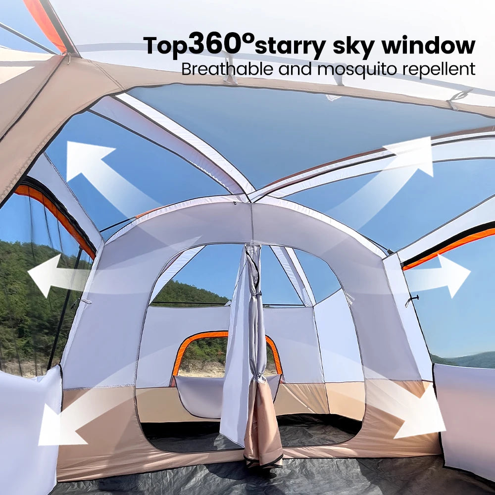 330x210x185cm  2 Room Camping Tent Large Double Layer