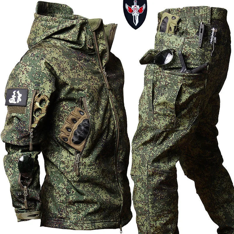 Waterproof Windproof Hooded Jacket and Pants