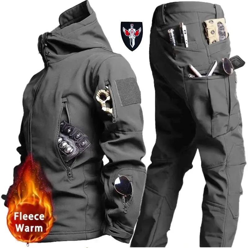Waterproof Windproof Hooded Jacket and Pants