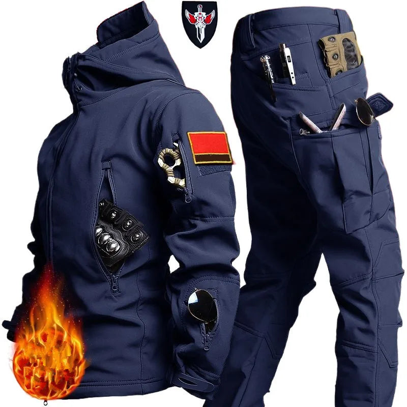 Waterproof Windproof Hooded Jacket and Pants