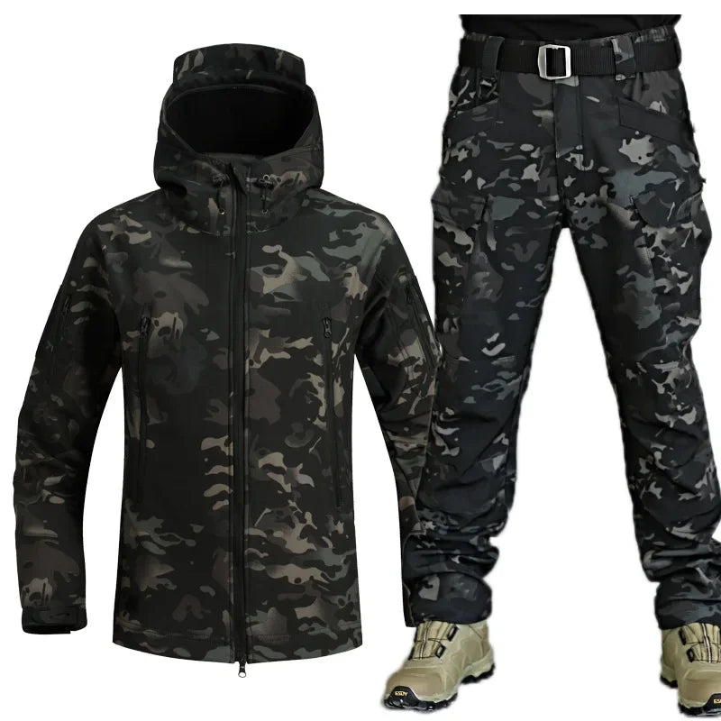 Waterproof Windproof Hooded Jacket and Pants