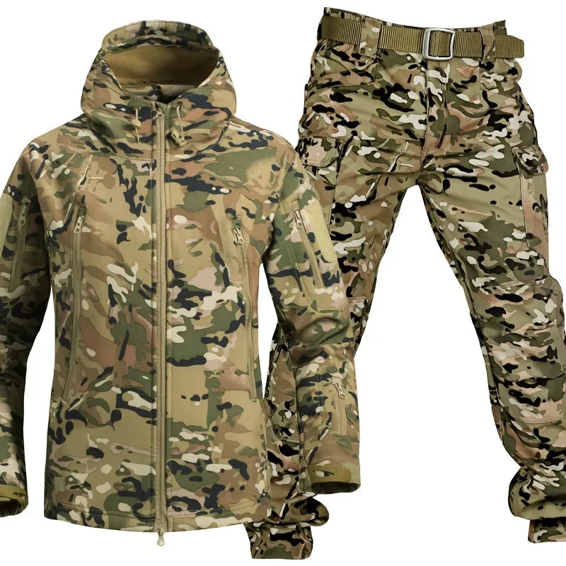 Waterproof Windproof Hooded Jacket and Pants