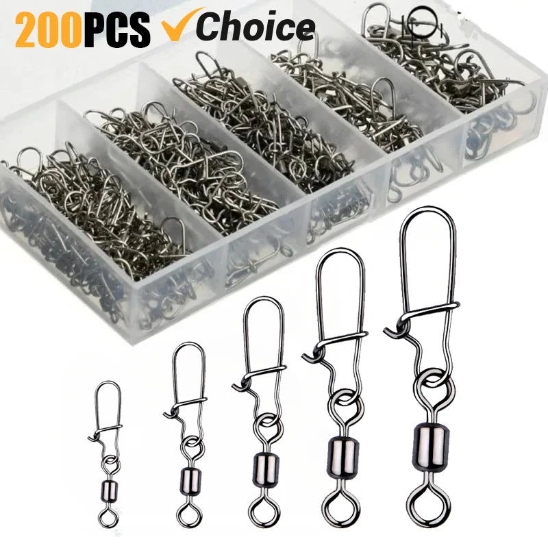 Stainless Steel Fishing Swivel Snaps 4#-12# kits