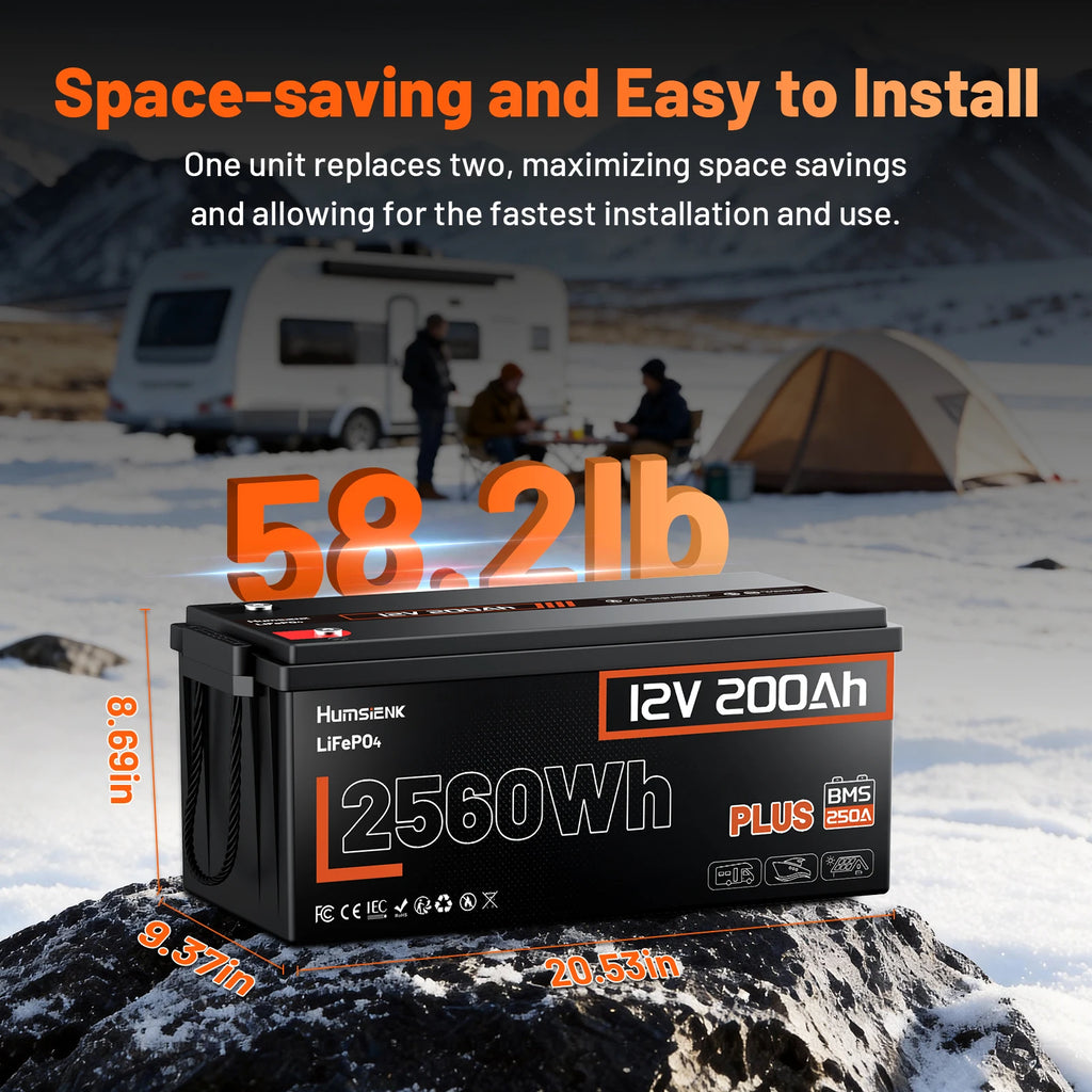 12V 100Ah 150Ah 200Ah 314Ah LiFePO4 Battery Built-in BMS Low Temperature Protection For  RV/ Camp/ Solar Energy Storage