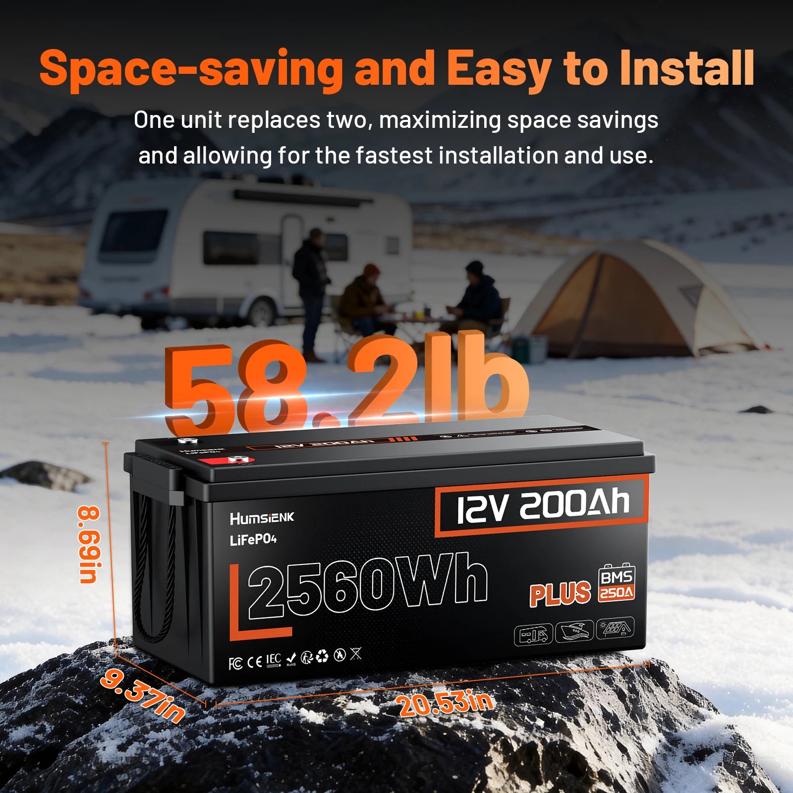 12V 100Ah 150Ah 200Ah 314Ah LiFePO4 Battery Built-in BMS Low Temperature Protection For  RV/ Camp/ Solar Energy Storage