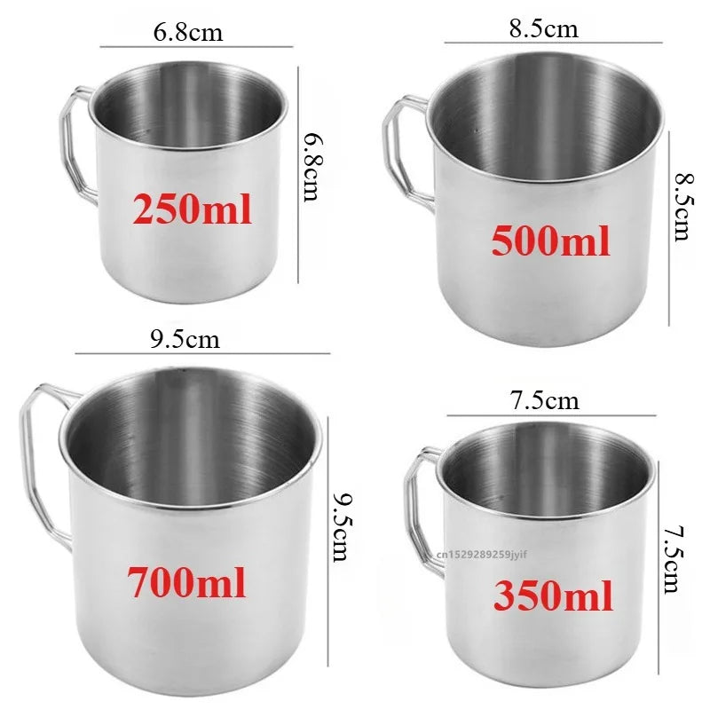 700ml Stainless Steel Cup With Foldable Handle