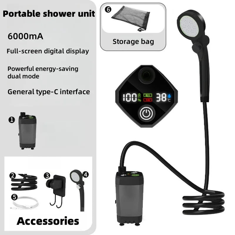 rechargeable Camping Shower pump with Shower Head